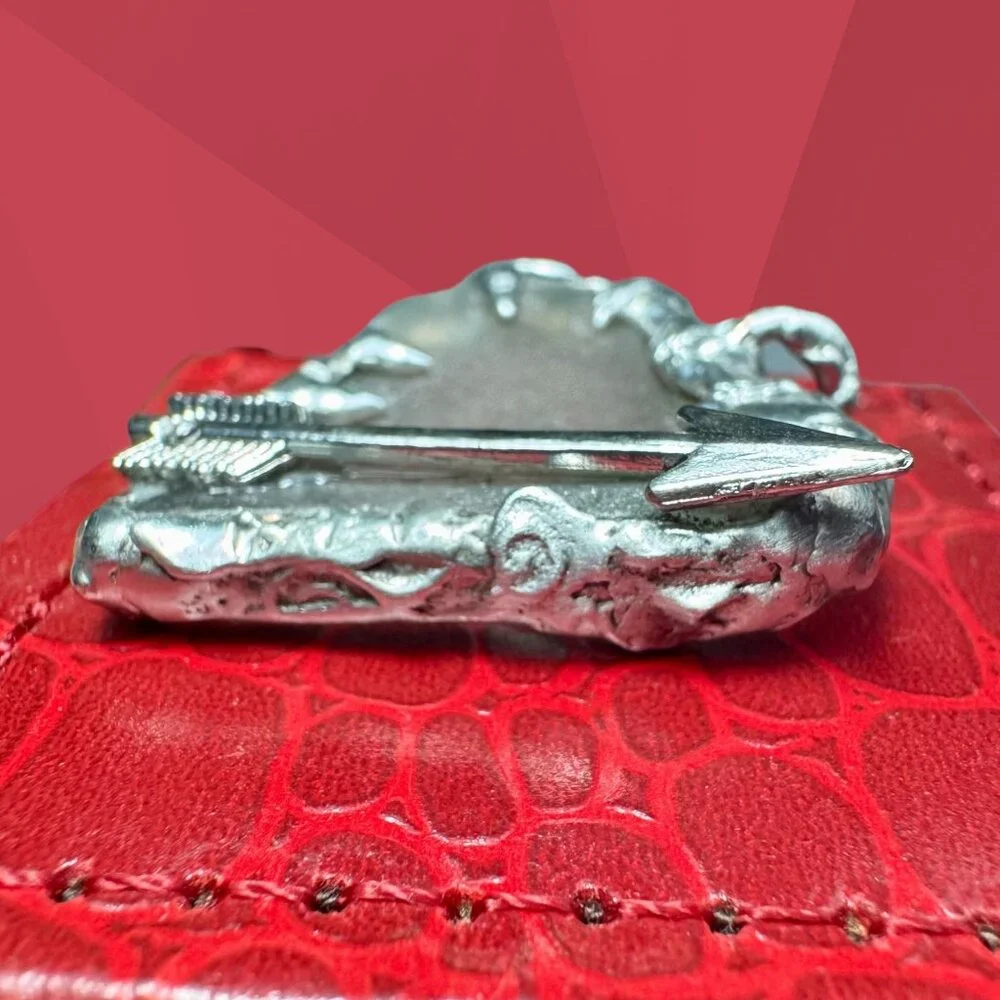 Artisan Sea Glass Heart Pendant With Silver Metalwork Arrow “Struck by Cupid” - Picture 8 of 15